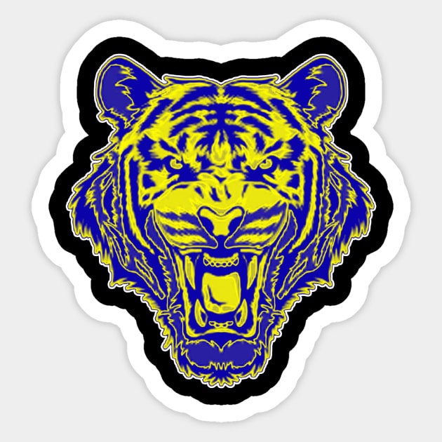 tiger face drawing Sticker by elmouden123